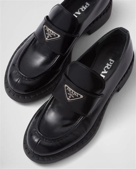 prada leather loafers women's|Prada bow detail loafers.